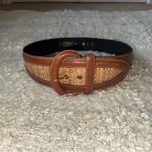 Avignon Leather Brown and Tan Belt with woven inserts-Small